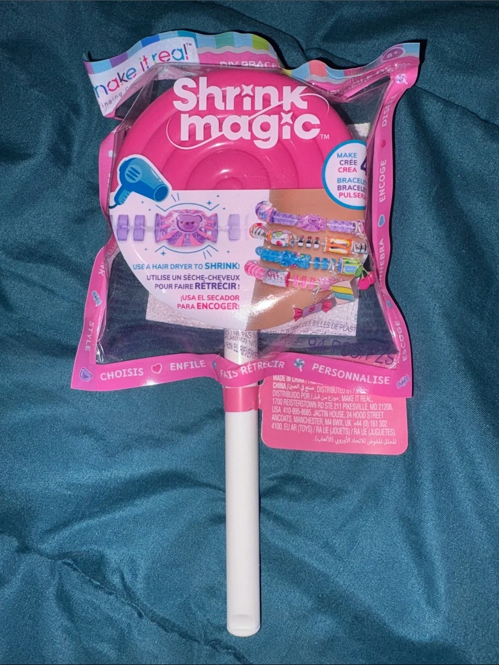 Make It Real Shrink Magic DIY Bracelet Kit- Pink